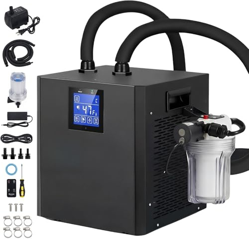 Refrigeratore d'acqua per vasche da bagno di ghiaccio,300L ice bath chiller Refrigeratore d'Acqua a Bagno di Ghiaccio da 1/3 di Cavallo, 39-122°F telecomando per il relax domestico e la fisioterapia