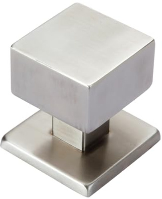 Pomo de Puerta Cuadrado de Acero Inoxidable 60mm para Puertas de Entrada, Diseño Moderno y Duradero, Incluye Tornillo Pasante M8 para Fácil Instalación en Cualquier Puerta Interior o Exterior