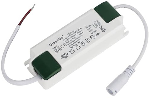 GreenSo 50W LED Driver Power Supply 200-240Vac to 27-40Vdc 1200mA Constant Current, Transformer for Recessed Ceiling Flat LED Panel Lights 60x60, 120x30, 120x60cm, GS-PA50A02-1200, TUV CE CB
