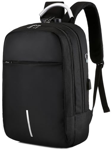 Mixroom Zaino porta PC Antifurto Nero per Computer Portatile Laptop Lavoro Borsa Notebook Fino 15 con Attacco USB e Foro Auricolare Z4