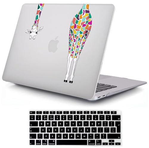 MOKASE Funda Fit for MacBook Pro 14 Pulgadas 2026-2021 M5 A3426 A3427 A3434 M4 A3112 A3185 A3401 M3 A2918 A2992 M2 A2779 M1 A2442, Caso Delgada de Plástico Duro y Cubierta de Teclado, Giraffe