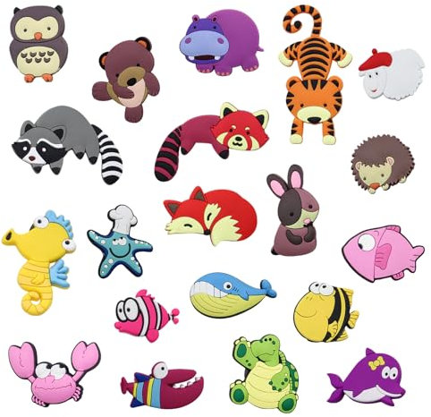 INNAL 20 Piezas Imanes de Nevera de Animales Resina Imanes Niños Imanes de Nevera de Animales 3D de Dibujos Simpáticos para Pizarras Blancas Magnética Refrigeradores Cocinas
