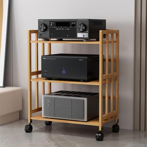 Hifi rack Dvd regal Plattenspieler regal HiFi-Audio-Rack-Schrank für Zuhause,Plattenspieler Tisch mit verstellbaren Ablage,HiFi Regal für Stereoanlagen & Kompaktanlage,Schallplattenspielerhalter(Light