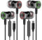 MUNSKT 2 Pack USB C Headphones for IPhone 16PMX USB Type C Earphones for Samsung Galaxy S24 Wired Headphones USB Type C with Mic Volume Control (Green & Red)