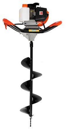 Ealtqund Post Hole Digger 52cc Heavy Duty Fence Post Digger Tool for Tree Planting, Poles & Shrubs Manual Earth AugeGarden Landscaping Tool（Without drill bit）