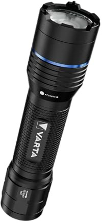 VARTA Torch LED, Night Cutter Pro F20R Tactical, Lamp, Rechargeable Tactical Flashlight, 1000 lm, Glass Break Function, Waterproof IP67, Aviation Aluminum, Includes Belt Holster und Lanyard