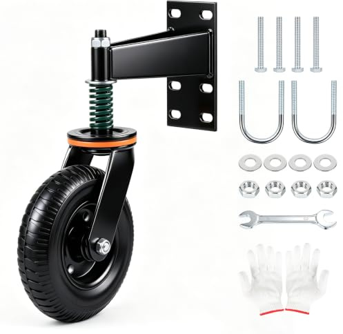 CPROSP Rueda de Puerta 20 cm con Muelle Amortiguador, Capacidad de 275 Kg