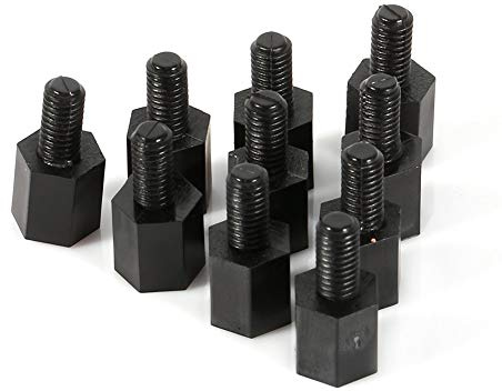 100 Kit di Assortimento Accessori Formato Distanziali Viti E Dadi Esagonali di Nylon Neri M3 6 mm + 6 mm Distanziali Esagonali M3
