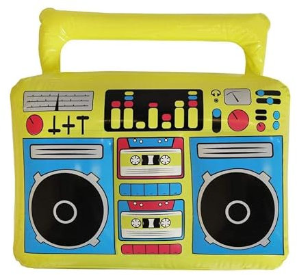 Boîte Gonflable pour décoration de fête des années 80 Accessoire de déguisement Ghotto Blaster. Lot de 1