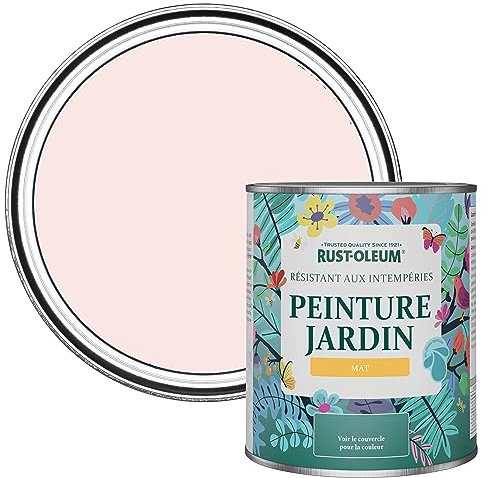 Rust-Oleum Peinture Rose Résistante à l'humidité pour Jardins, Finition Mate - Vanille Fraise 750ml