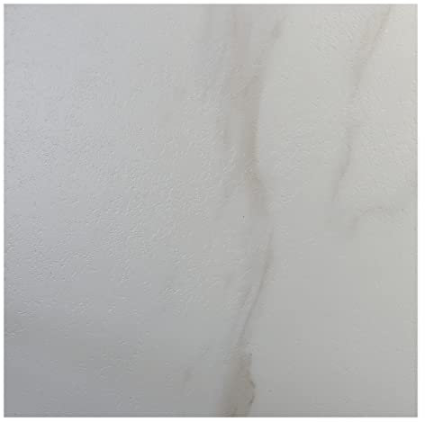 DIVCHI Self Adhesive Vinyl Flooring Waterproof Peel and Stick Floor Tiles for Bathroom Kitchen Living Room Anti Slip (12 Inch x 12 Inch, White Marble, 100 PCS)