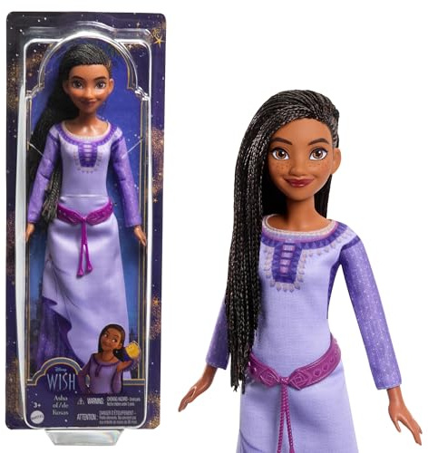 Disney's Wish Asha of Rosas Posable Fashion Doll with Natural Hair, Including Removable Clothes, Shoes, and Accessories, HPX23