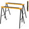 GiantexUK 2PCS Folding Saw Horse, Twin Pack Metal Trestle Stands with Non-Slip Work Surface and Convenient Handle, Heavy Duty Workbench for Garage Workshop Warehouse Home DIY, Load Capacity 275 kg