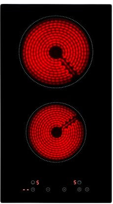 Willow WCH30T 30cm Ceramic Hob, Electric Hob Cooktop with 2 Cooking Zones, 2 Burner Hob with Built In Touch Control, Built In Timer, Child Lock, Black