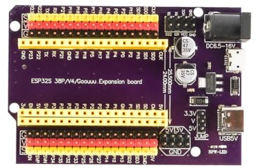 VOANZO Expansor ESP32 de Placa de E/S ESP32 para ESP32 de 25 mm de Paso y 38 Pines Placa de Desarrollo de microcontrolador ESP WROOM 32 para IoT y proyectos Integrados
