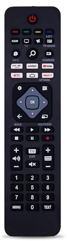 Remplacement Télécommande Philips TV Adaptée pour Telecommande Universelle Philips TV LED LCD - Aucune Configuration Requise, Bouton Raccourci Netflix Inclus
