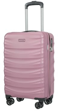 PUCCINI Polycarbonat Koffer Valencia Hartschalenkoffer Handgepäck Trolley Leicht Reisekoffer mit Zwillingsrollen M-L-XL (Rosa, M)
