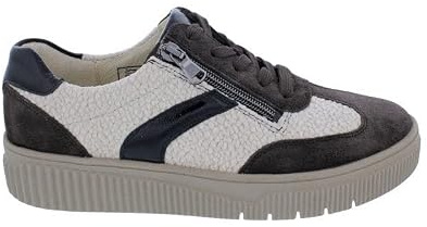 Waldläufer Zapatillas K-Sansa con plantilla intercambiable 610009-400-166, mezcla de gamuza, marrón oscuro y beige, ancho K marrón, marrón, 38.5 EU Ancho