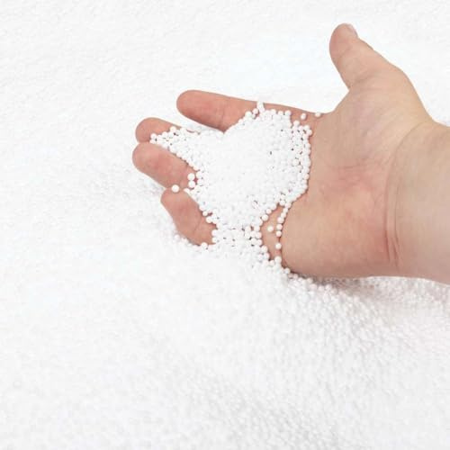 Ziaphsol Relleno para puf de poliestireno expandido, 200 L, blanco, 10 kg por m³, perlas de 3 a 6 mm, para rellenar puf y cojines de asiento, comodidad inodora