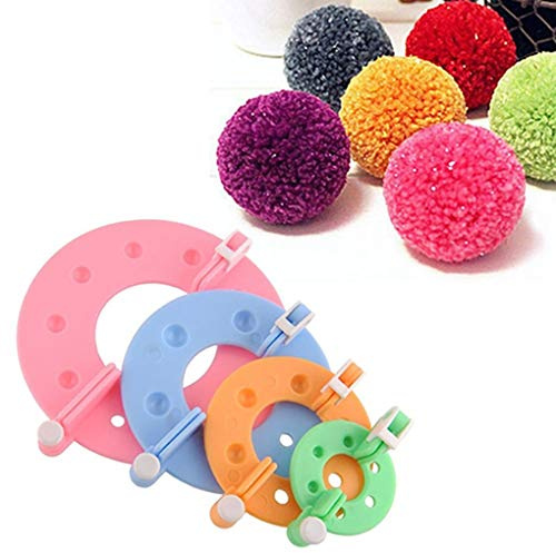 Pom Pom Maker,8 Stück PomPom Making Tool Verschiedene Größen für Wolle Stricken Handwerk DIY PomPom Fluff Balls