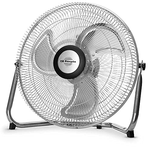 Orbegozo PW 1245 - Ventilador industrial Power Fan, inclinación orientable, aspas metálicas de 45 cm, 3 velocidades de ventilación, asa de transporte, rejilla de seguridad, 80 W de potencia