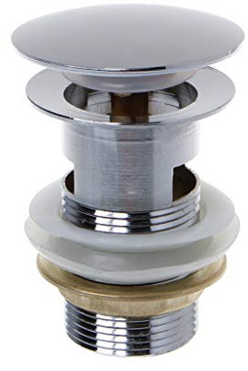 Shenxay Bonde de lavabo à ressort pop-up moderne à fente avec robinet de trop-plein Bouton poussoir Bouchon de vidange