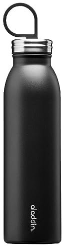 Aladdin Chilled Thermavac Stainless Steel Water Bottle 0.55L Matt Black – Insulated Metal Water Bottle - Keeps Cold for 9 Hours - BPA-Free Thermos Flask - Leakproof - Dishwasher Safe