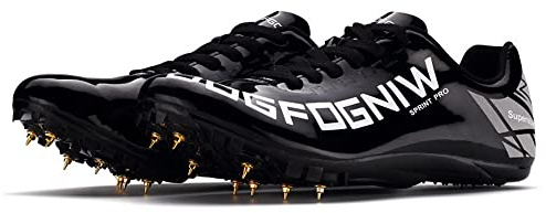 Unisex, Leggere, Spikes - Scarpe da Corsa da Uomo, 8 Chiodi,Antiscivolo, con Punte e Sprint (Nero,42)
