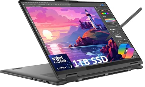 Lenovo Yoga 7 7i Ordinateur portable professionnel 2 en 1 (écran tactile FHD+ 16, Intel Core Ultra 7 155U (Beat i7-1355U7), RAM 16 Go, SSD 1 To, stylo IST) rétroéclairé, empreintes digitales, webcam