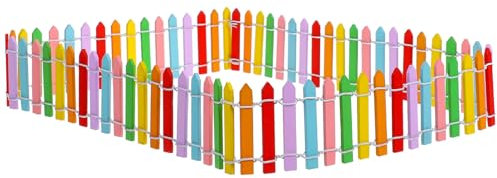 Happyyami Valla Micro Paisaje Cerca de piquete de la casa de muñecas Accesorios de jardín de Hadas Valla de Jardin Valla de jardín piquetes de Cerca Valla de Hadas en Miniatura Madera