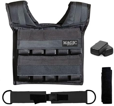 Justerbar Viktväst 20kg. Viktad Väst med Vikter Ingår. Kompakt för Män och Kvinnor för Fitness, Kalisthenik, Styrketräning Hemmagym, Crossfit, Löpning