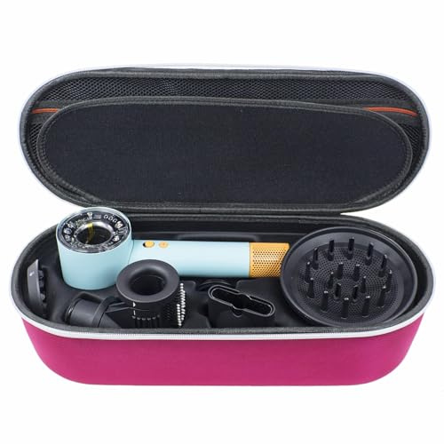 YIIWAY Custodia Rigida Case Cover Compatibile con Asciugacapelli Dyson Supersonic Nural HD16 (Lisci e ondulati), Custodia Solo - Rosa Scuro YC86003
