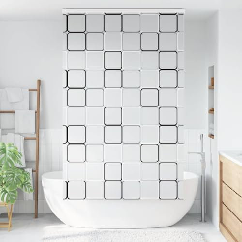 Store de douche avec cassette 140 x 240 cm, matériau PEVA, imperméable et durable, idéal pour la salle de bain, facile à nettoyer, élégant et pratique