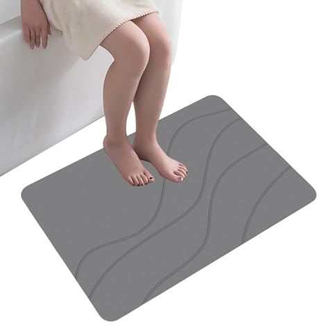 Qfdiwr Alfombrilla De Baño Antideslizante 40x60cm, Alfombra Absorbente De Ducha De Tierra Dediatomeas, Secado Rápido, Segura para Suelo Mojado En Baño, Ducha, Lavabo