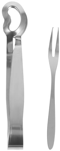 LIFKICH Set da Cucina per Lumache in Acciaio Resistente 2 Pezzi Pinza Multifunzionale per Lumache e Forchetta Pratica per Frutti di Mare Utensili per Ristorante e Uso Domestico