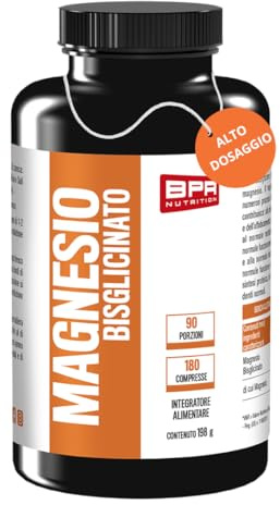 BPR Nutrition - Magnesio Bisglicinato- Alta Assorbibilità- Elevata Biodisponibilità - Supporto per Stanchezza, Crampi e Tensione Muscolare - Alto dosaggio