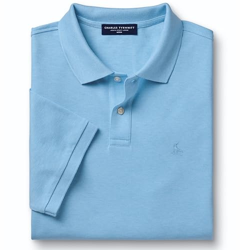Charles Tyrwhitt Polo Shirts for Men - Smart Jersey Cotton Polo with Concealed Button-Down Collar - Breathable & Stylish T Shirt for Men UK - Classic & Modern Men's Polo-Shirts Short Sleeve