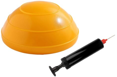 SZLIFE Mezza Palla da Ginnastica, Palla da stabilità, Diametro 6,3 Pollici, Attrezzatura Portatile per Il Fitness Domestico con Pompa, Antiscivolo per, Giallo