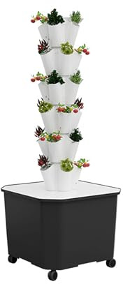 Torre de cultivo hidropónico vertical, sistema de jardinería aeropónico para hierbas, frutas y verduras, crecimiento libre de tierra en interiores, diseño que ahorra espacio
