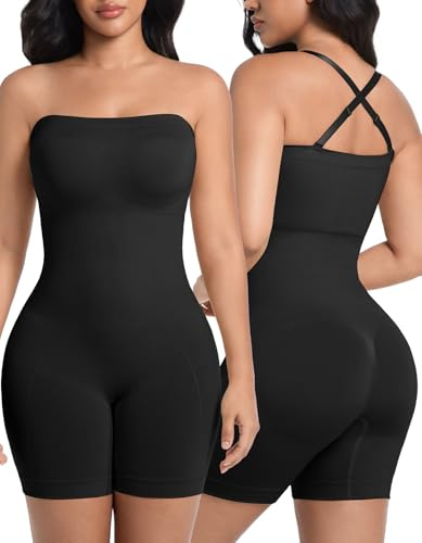 SIMIYA Shapewear Bodysuits Built in Bra, Tummy Control Strapless/strap Top for Women, Full Body Shaper Seamless Waist Trainer