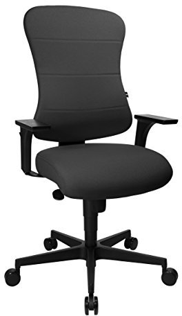 Topstar Art Comfort mit Federkernkissen und inkl. höhenverstellbare Armlehnen, Bürostuhl, Stoff, anthrazit
