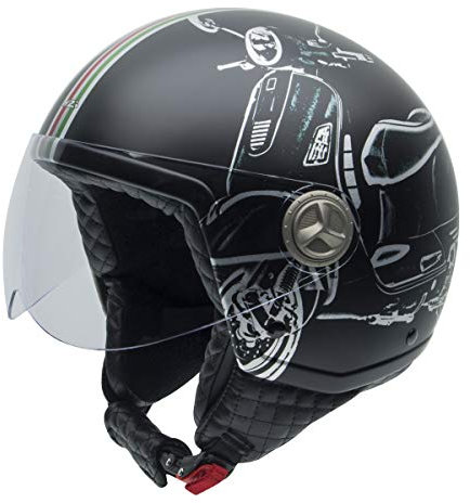 NZI Herren 050267A046M Zeta Grafik Offenes Gesicht Motorradhelm, Matt B-Vespa Turia, M