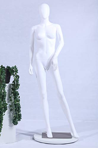 FC-4W Frau Schaufensterpuppe matt weiß ohne Gesicht Arme und Kopf Schaufensterpuppe Female Mannequin Egghead Frau