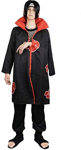 CosplayStudio Akatsuki - Mantello Itachi per cosplay, costume per la Giornata mondiale del libro, per adulti, taglia M, colore: nero