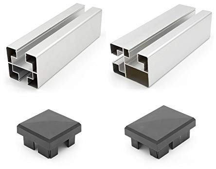 HORI® Design Pfosten | WPC Sichtschutz | Aluminium | Stecksystem | Zaun | Garten | Gartenzaun | Lamellenzaun | Windschutz | Zaunelemente I Silber I für 180 cm Zaunhöhe I zum Einbetonieren