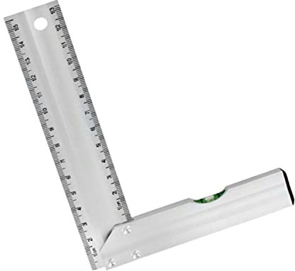 6 Inch 150mm Metric & Imperial Resettable Carpenter’s Carpenter Carpentry Try Square Aluminium Horizontal Spirit Level Set Measuring Ruler