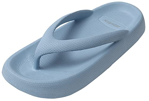 JOMIX Chanclas Mujer Playa Verano Sandalias de Dedo con Plataforma Zapatillas Piscina Mar Baño Ducha Goma EVA Azul, 40-41 EU