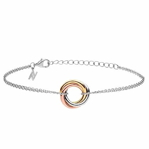 NANA KAY Modern Trio Armband Motile Rings (Tricolor (Silber, Rosé, Gold))