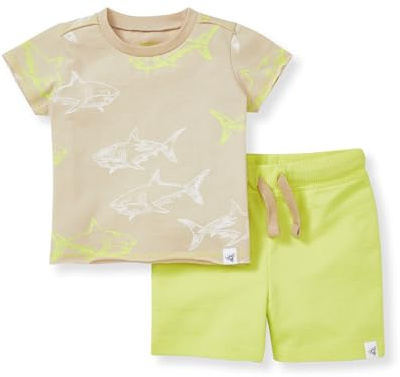 Burt's Bees Baby Baby Boys' Shirt and Pant Set, Top & Bottom Outfit Bundle, 100% Organic Cotton