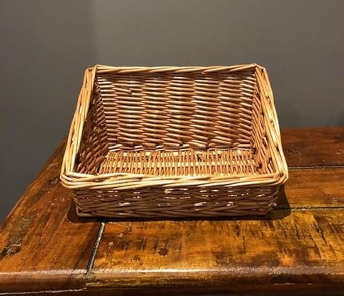 Hamper or Produce Bread Display Sloping Full Willow wicker basket Farm Shop Small or Medium or Large (Small Sloping Basket)